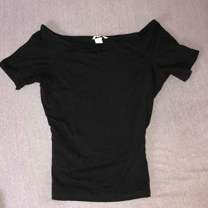 Off-shoulder black top